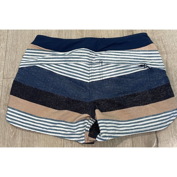 New Patagonia W's Wavefarer Boardshorts 5" Stripe Texture Tidepool Blue Sz 2 - Picture 8 of 9